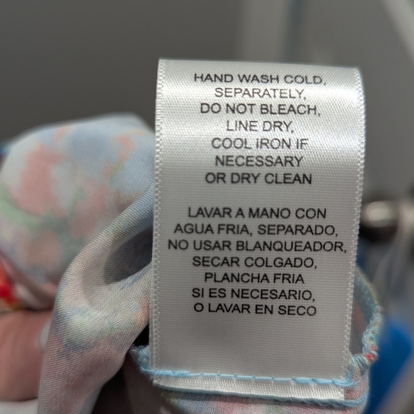 NWT Nicole Miller Colorful Watercolor Satin Maxi Dress With Pockets XS - Picture 9 of 12